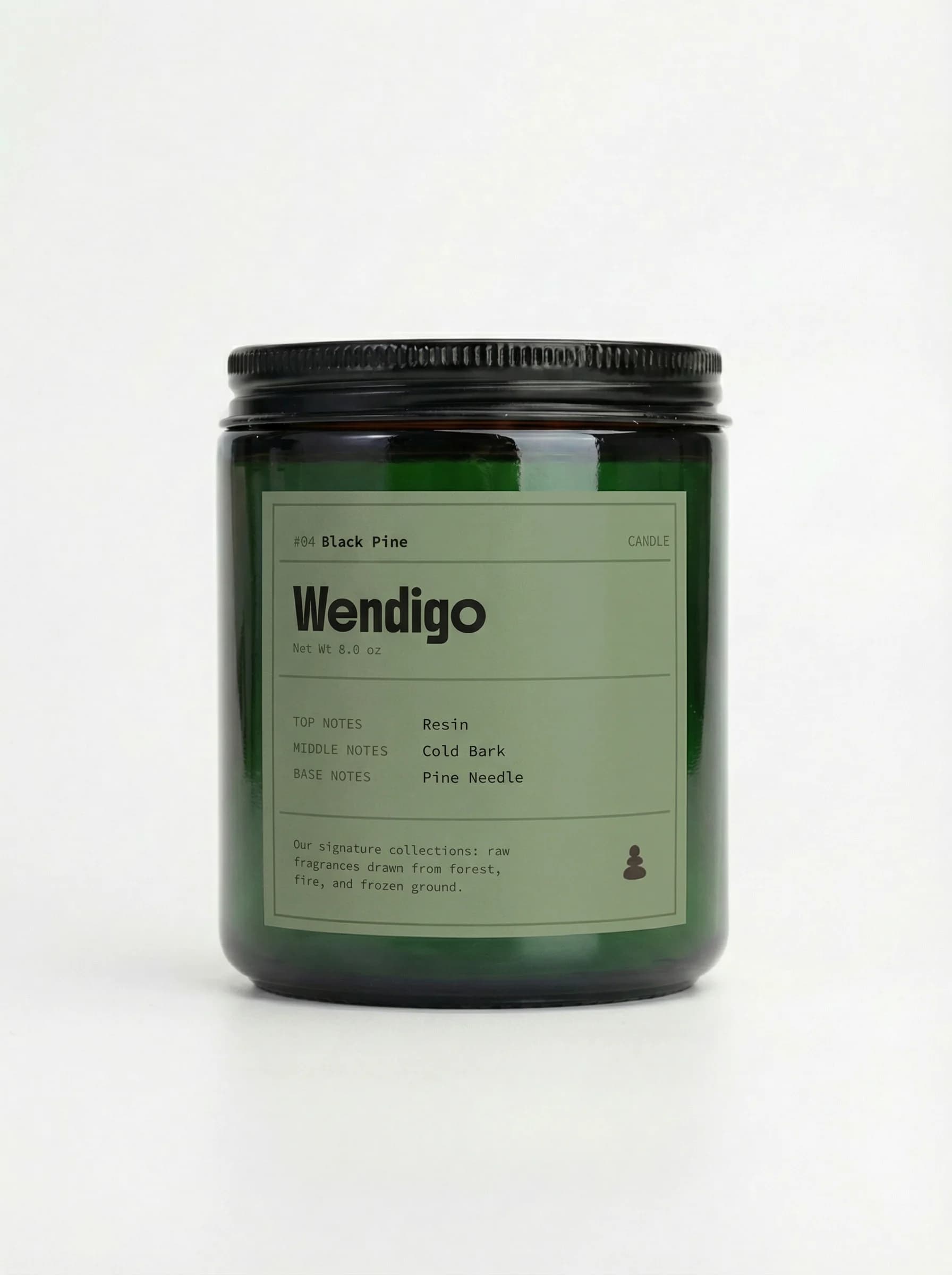 Wendigo Black Pine candle product photograph