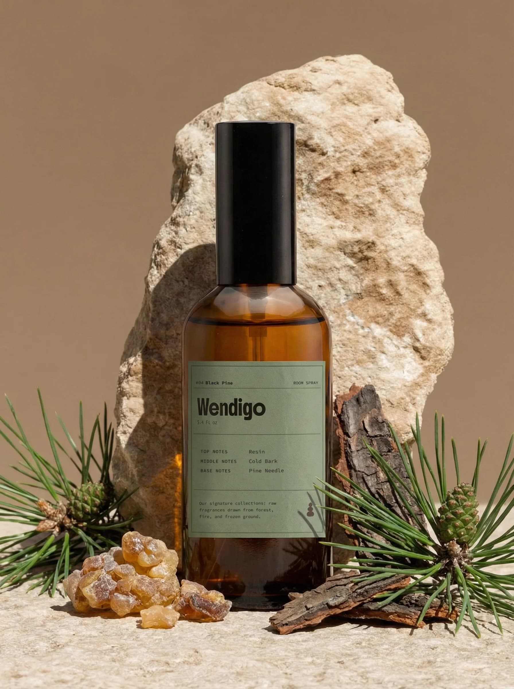 Black Pine Room Spray by Wendigo — Scotch pine needle, black pepper, Calabrian bergamot, alcohol-based room spray, 100ml / 3.4 fl oz