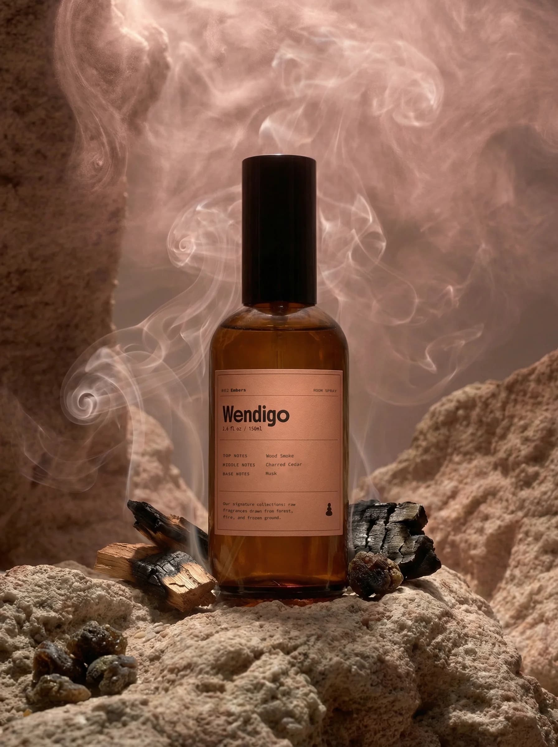 Embers Room Spray by Wendigo — Black tea, smoked birch, pink pepper, alcohol-based room spray, 100ml / 3.4 fl oz