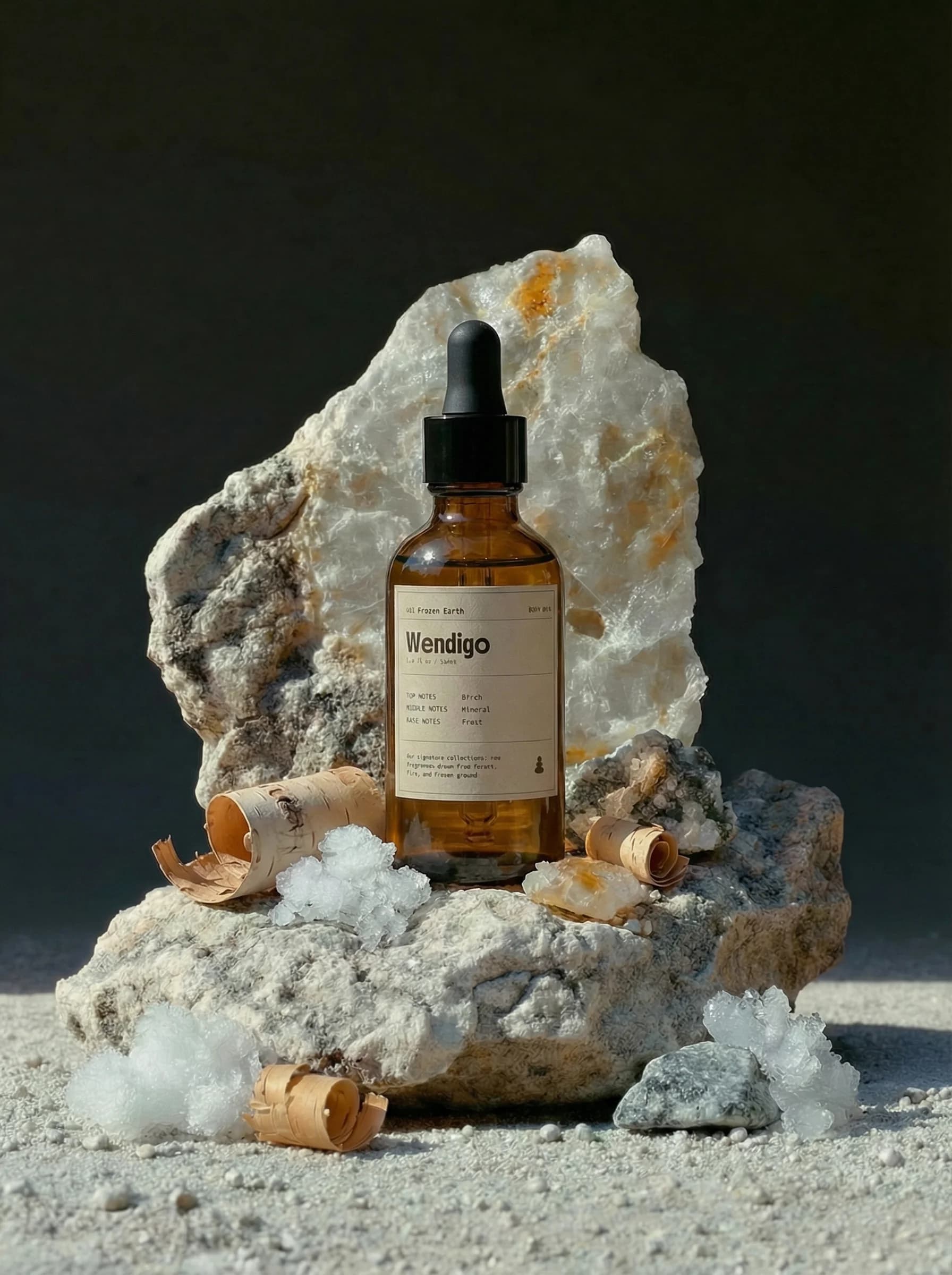 Frozen Earth Body Oil by Wendigo — Ozonic accord, iris root, juniper berry, fractionated coconut and jojoba body oil, 100ml / 3.4 fl oz