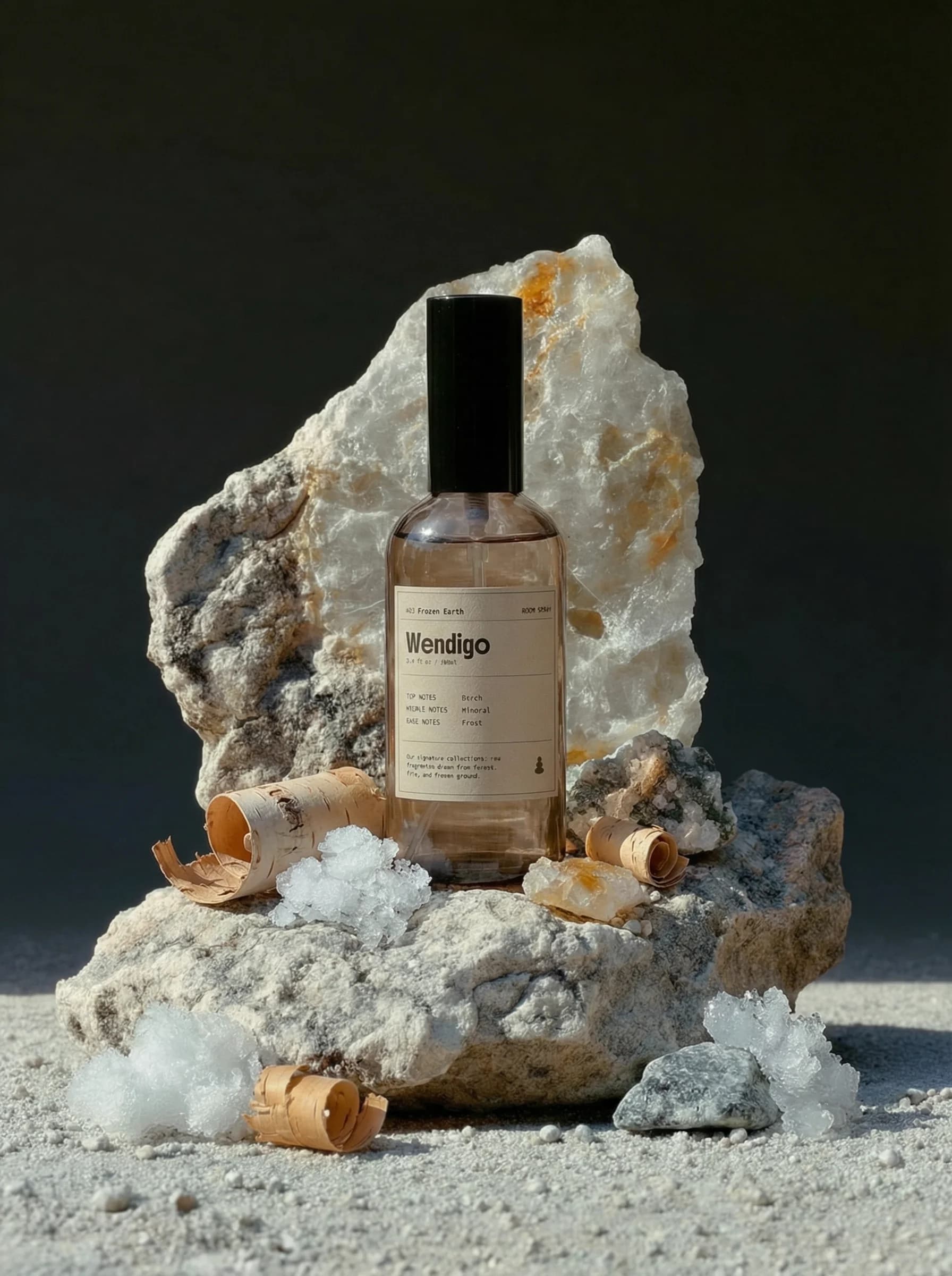 Frozen Earth Room Spray by Wendigo — Ozonic accord, iris root, juniper berry, alcohol-based room spray, 100ml / 3.4 fl oz