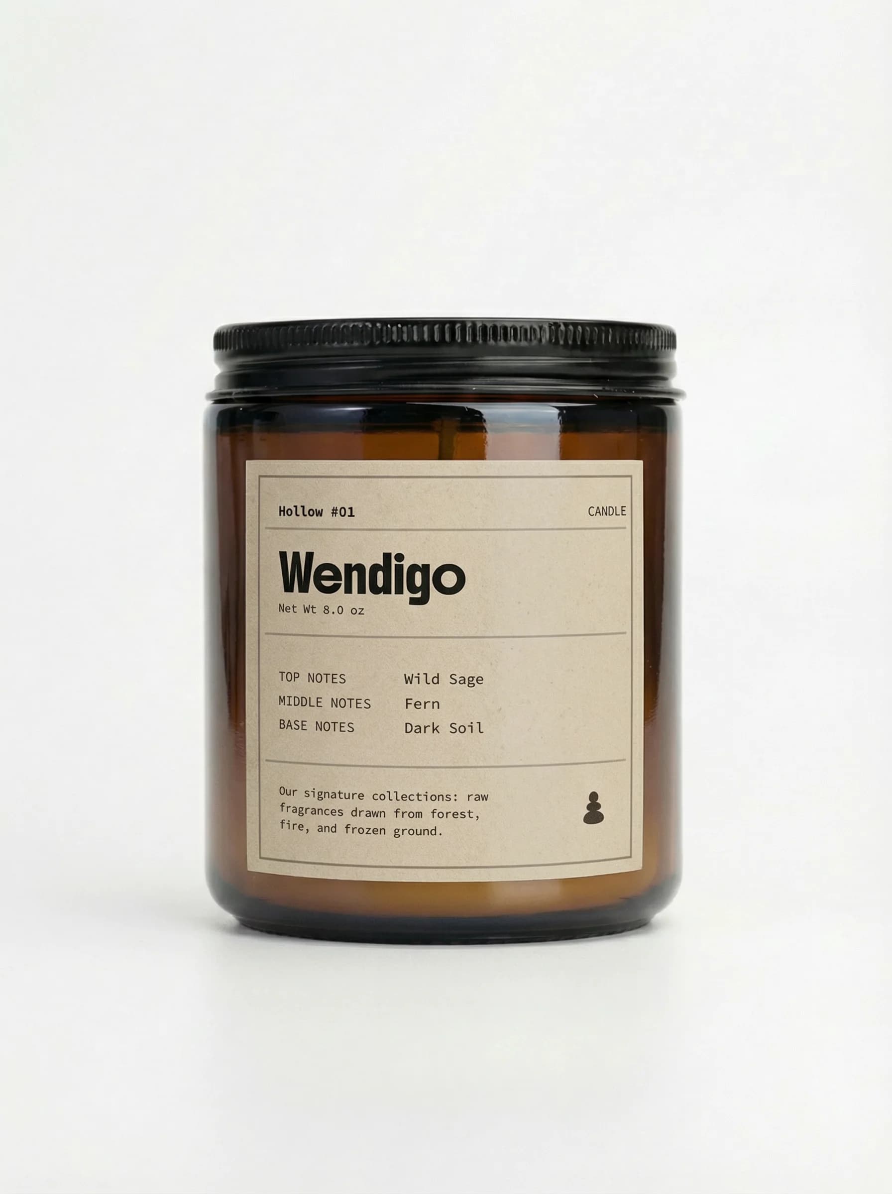 Wendigo Hollow candle product photograph
